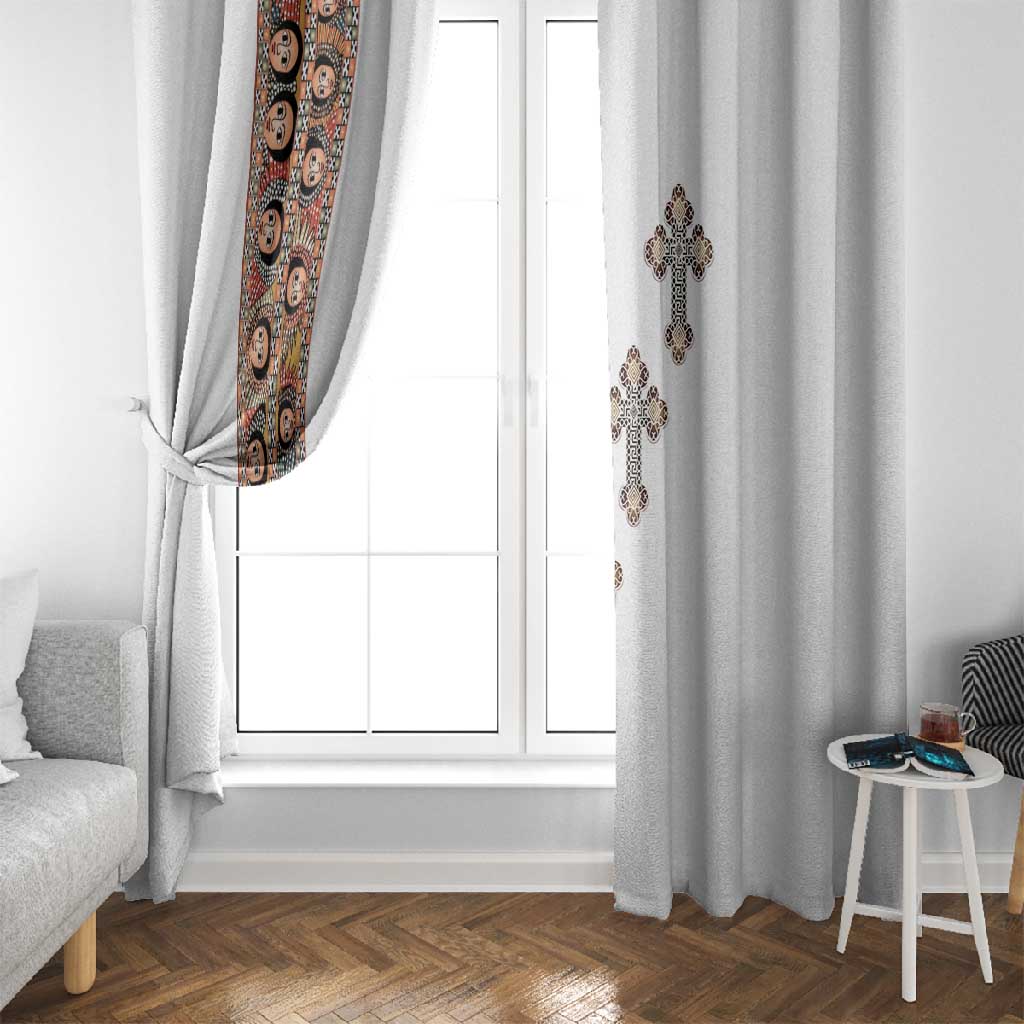 Ethiopia Angels Tilet With Cross Window Curtain