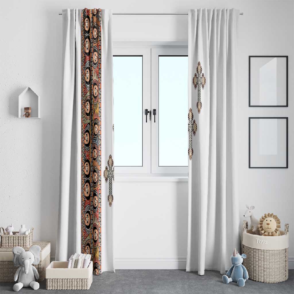 Ethiopia Angels Tilet With Cross Window Curtain