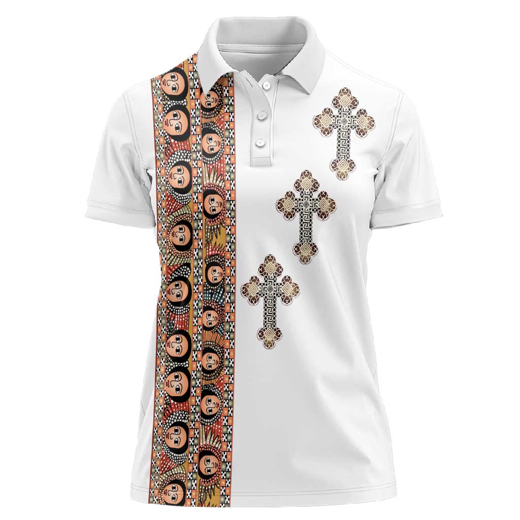 Ethiopia Angels Tilet With Cross Women Polo Shirt by AfricanPride