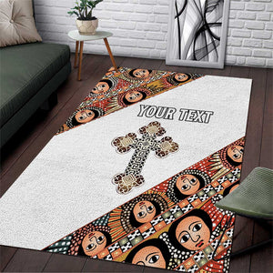 Personalized Ethiopia Area Rug Ethiopian Orthodox Church Angel