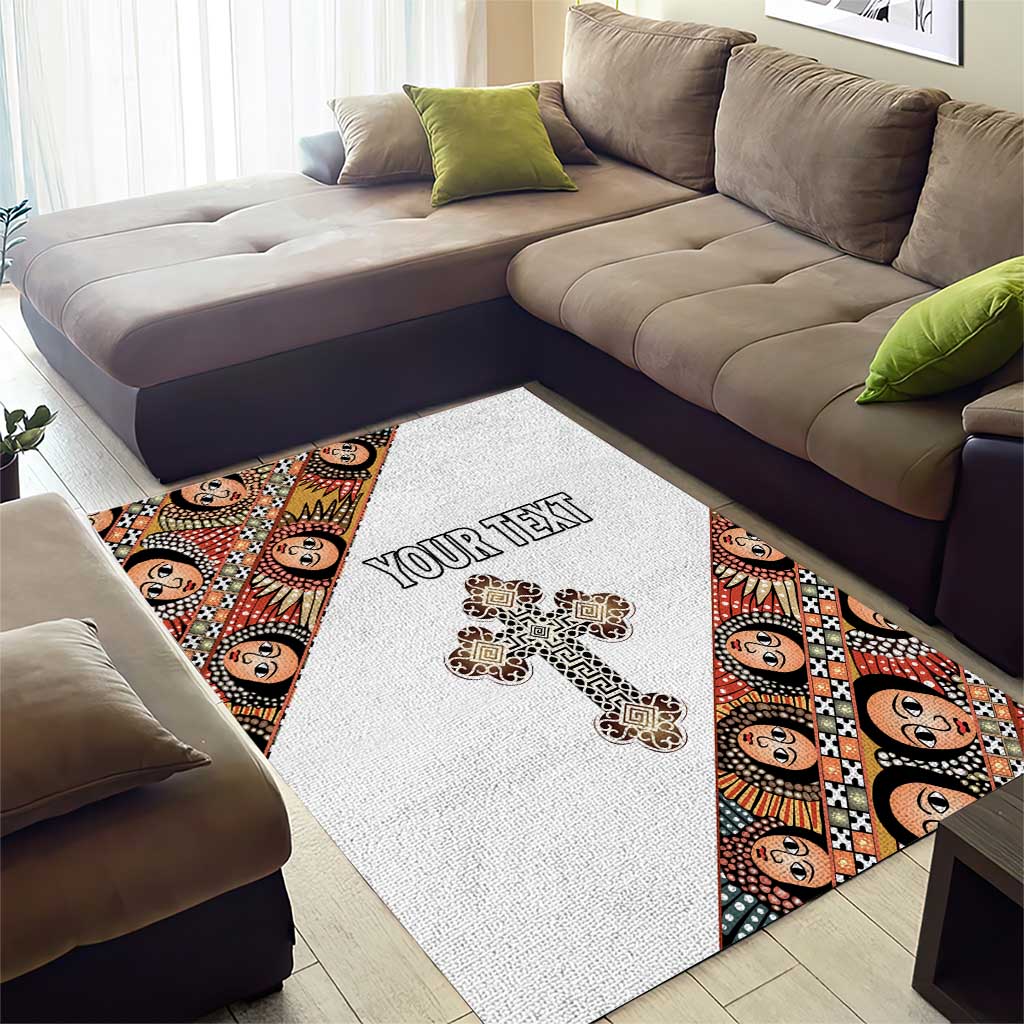 Personalized Ethiopia Area Rug Ethiopian Orthodox Church Angel