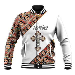 Personalized Ethiopia Baseball Jacket Ethiopian Orthodox Church Angel