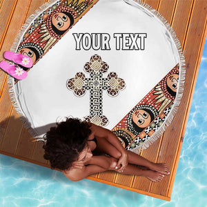 Personalized Ethiopia Beach Blanket Ethiopian Orthodox Church Angel