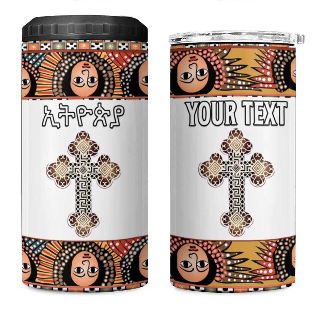 Personalized Ethiopia 4 in 1 Can Cooler Tumbler Ethiopian Orthodox Church Angel