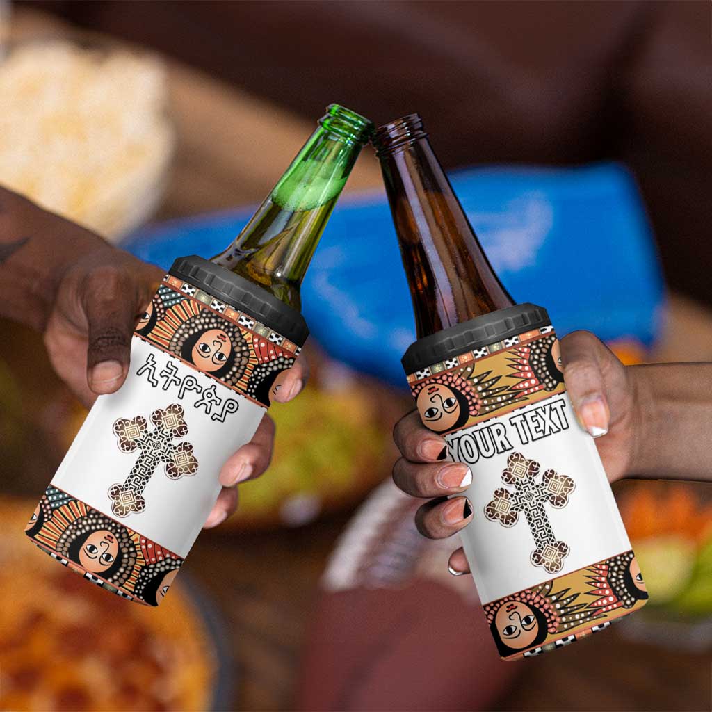 Personalized Ethiopia 4 in 1 Can Cooler Tumbler Ethiopian Orthodox Church Angel