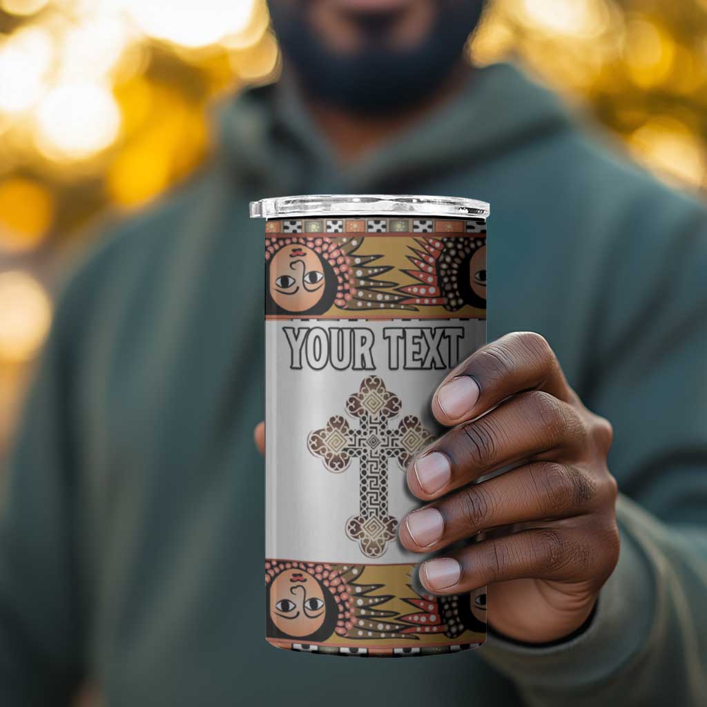 Personalized Ethiopia 4 in 1 Can Cooler Tumbler Ethiopian Orthodox Church Angel