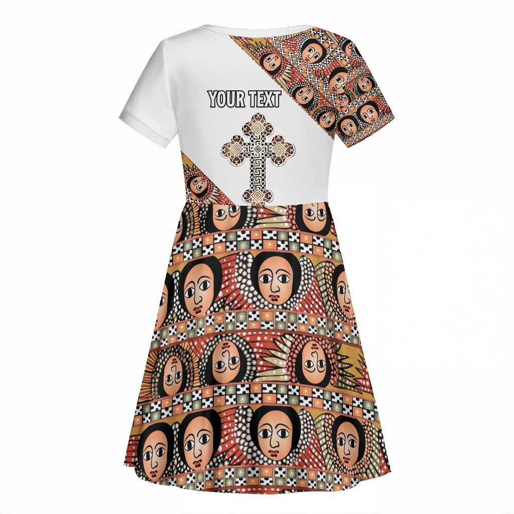 Personalized Ethiopia Kid Short Sleeve Dress Ethiopian Orthodox Church Angel