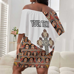 Personalized Ethiopia Off Shoulder Short Dress Ethiopian Orthodox Church Angel