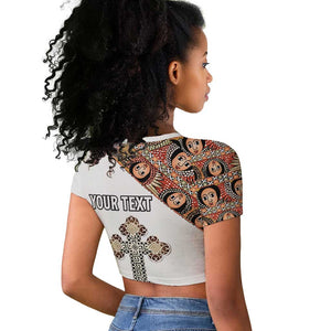 Personalized Ethiopia Raglan Cropped T shirt Ethiopian Orthodox Church Angel