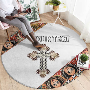 Personalized Ethiopia Round Carpet Ethiopian Orthodox Church Angel