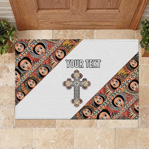 Personalized Ethiopia Rubber Doormat Ethiopian Orthodox Church Angel