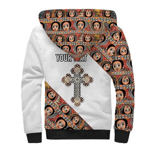 Personalized Ethiopia Sherpa Hoodie Ethiopian Orthodox Church Angel