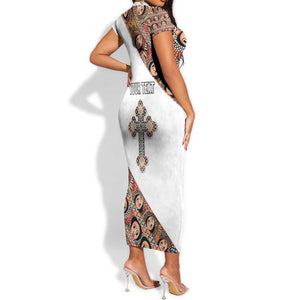 Personalized Ethiopia Short Sleeve Bodycon Dress Ethiopian Orthodox Church Angel LT15
