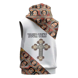 Personalized Ethiopia Sleeveless Hoodie Ethiopian Orthodox Church Angel - African Pride