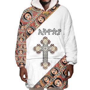 Personalized Ethiopia Wearable Blanket Hoodie Ethiopian Orthodox Church Angel