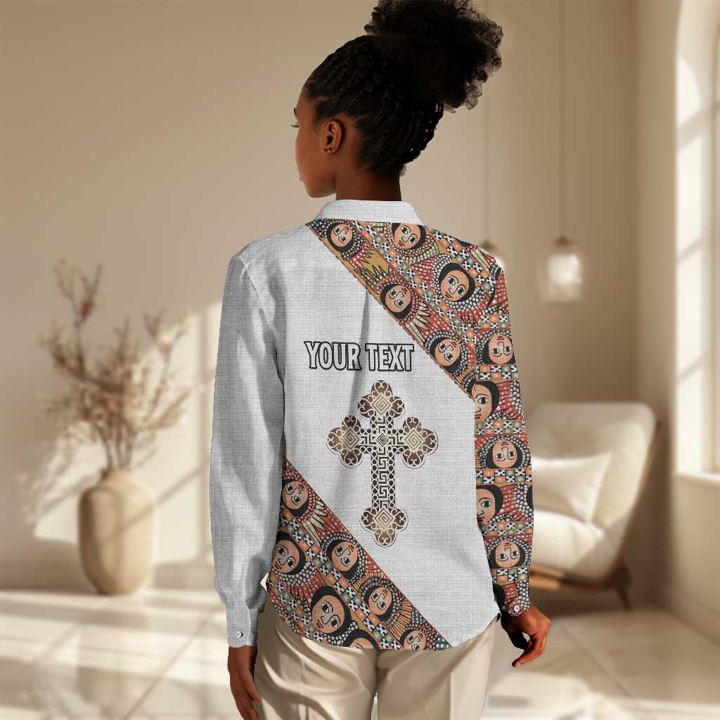 Personalized Ethiopia Women Casual Shirt Ethiopian Orthodox Church Angel
