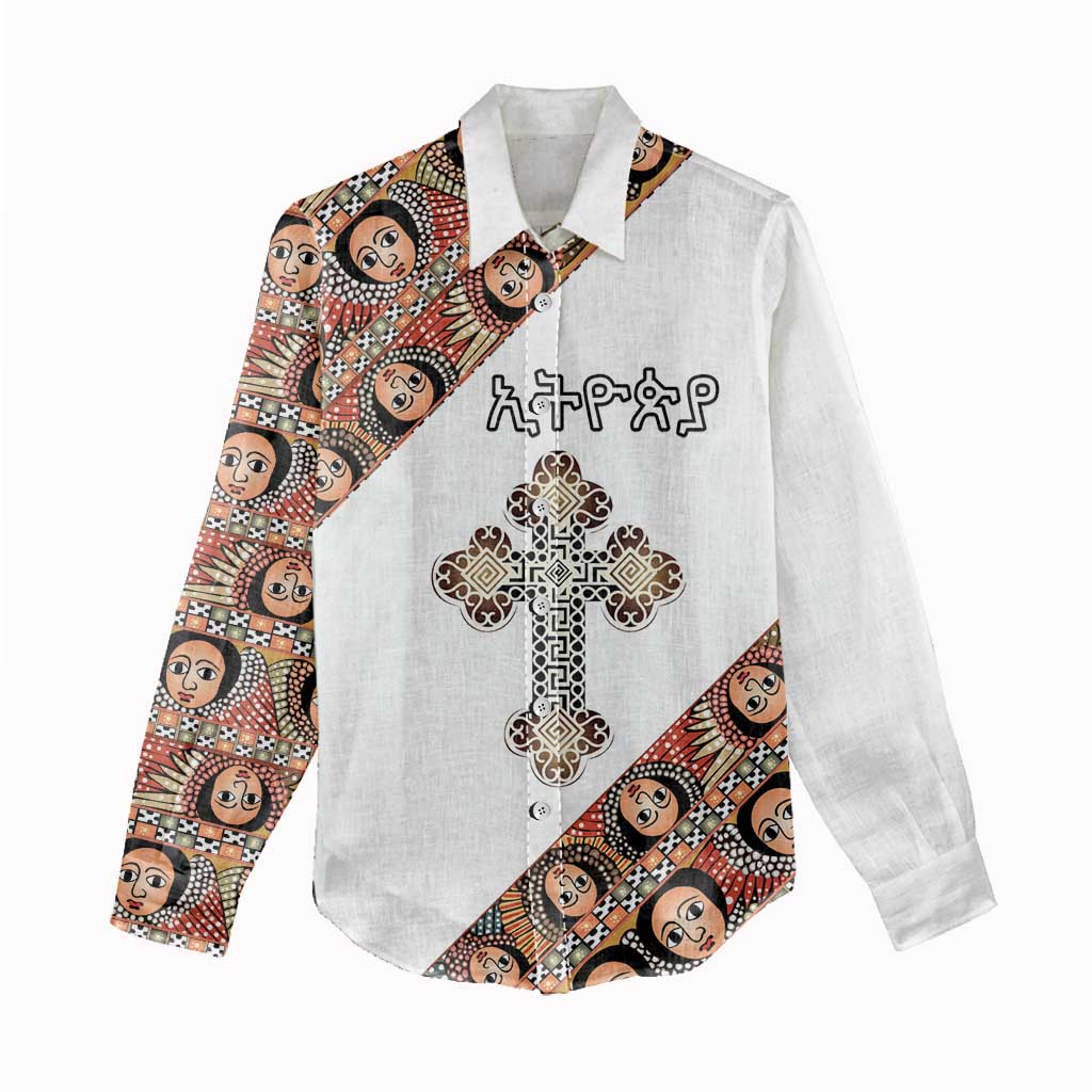 Personalized Ethiopia Women Casual Shirt Ethiopian Orthodox Church Angel