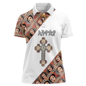 Personalized Ethiopia Women Polo Shirt Ethiopian Orthodox Church Angel