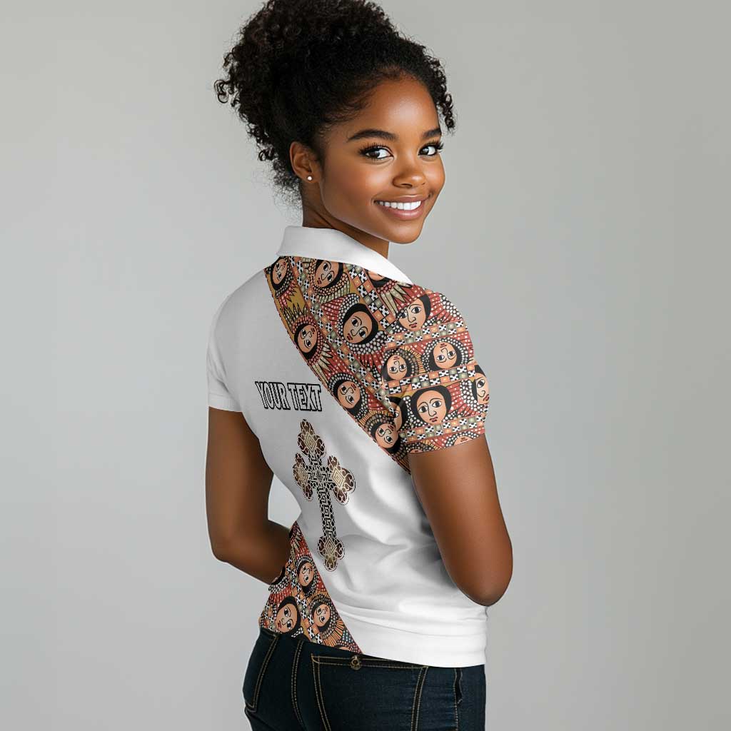 Personalized Ethiopia Women Polo Shirt Ethiopian Orthodox Church Angel