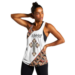 Personalized Ethiopia Women Racerback Tank Ethiopian Orthodox Church Angel