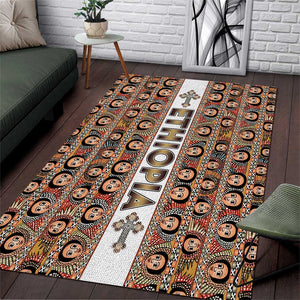 Personalized Ethiopia Area Rug Ethiopian Tewahedo Angel Orthodox