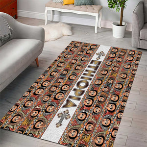 Personalized Ethiopia Area Rug Ethiopian Tewahedo Angel Orthodox