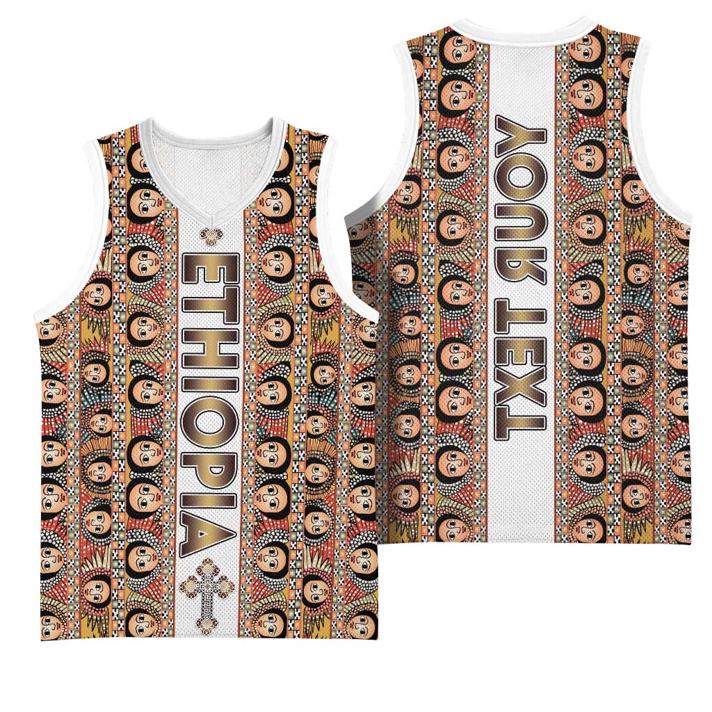 Personalized Ethiopia Basketball Jersey Ethiopian Tewahedo Angel Orthodox - African Pride