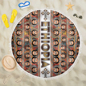 Personalized Ethiopia Beach Blanket Ethiopian Tewahedo Angel Orthodox