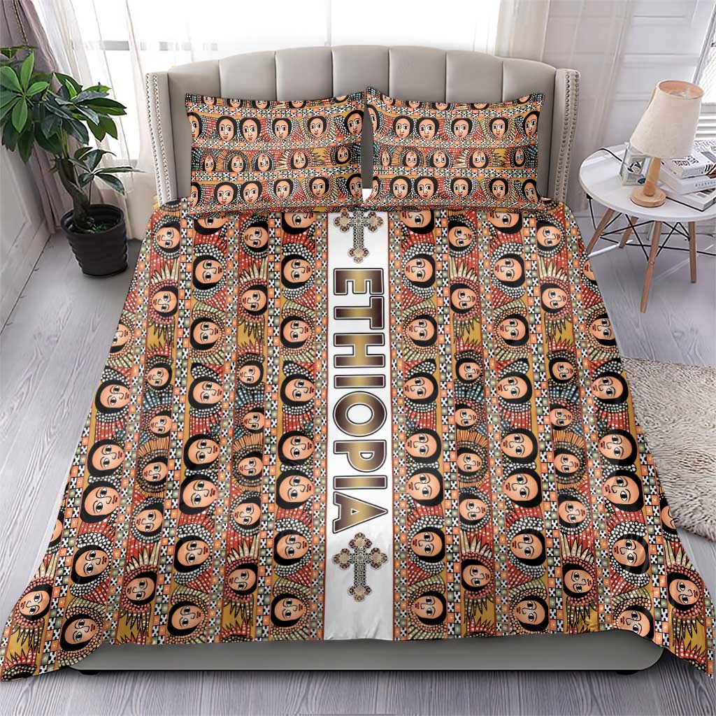 Personalized Ethiopia Bedding Set Ethiopian Tewahedo Angel Orthodox