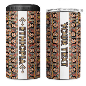 Personalized Ethiopia 4 in 1 Can Cooler Tumbler Ethiopian Tewahedo Angel Orthodox