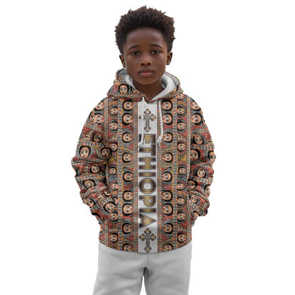 Personalized Ethiopia Kid Hoodie Ethiopian Tewahedo Angel Orthodox