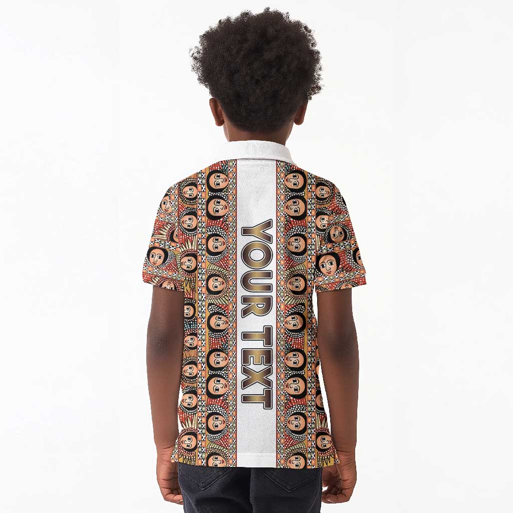 Personalized Ethiopia Kid Polo Shirt Ethiopian Tewahedo Angel Orthodox