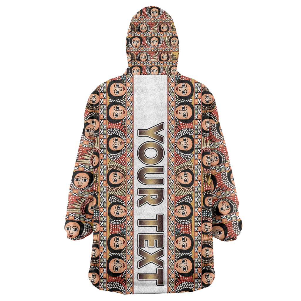 Personalized Ethiopia Kid Wearable Blanket Hoodie Ethiopian Tewahedo Angel Orthodox