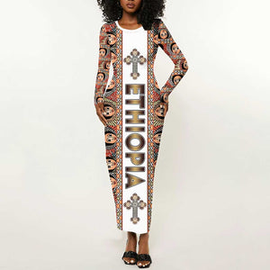 Personalized Ethiopia Long Sleeve Bodycon Dress Ethiopian Tewahedo Angel Orthodox LT15