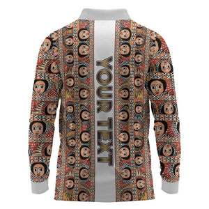 Personalized Ethiopia Long Sleeve Polo Shirt Ethiopian Tewahedo Angel Orthodox