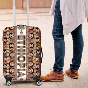 Personalized Ethiopia Luggage Cover Ethiopian Tewahedo Angel Orthodox