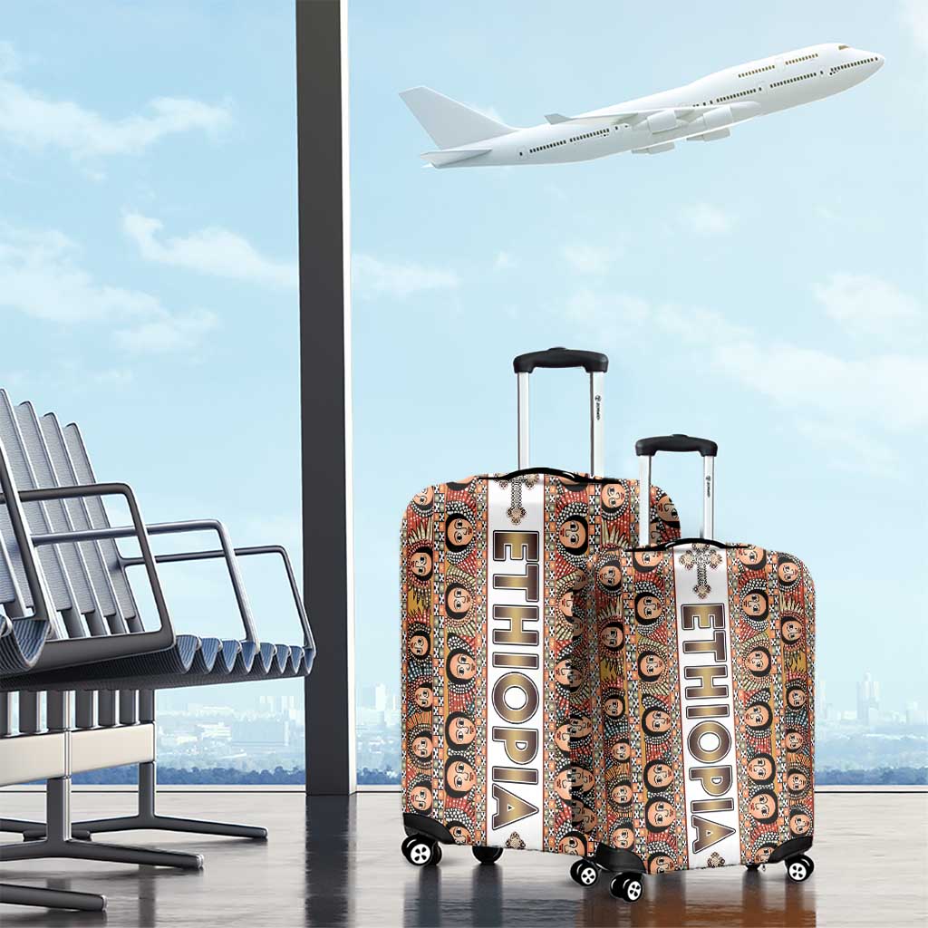 Personalized Ethiopia Luggage Cover Ethiopian Tewahedo Angel Orthodox