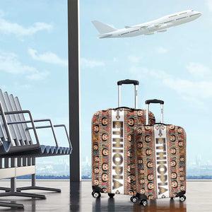 Personalized Ethiopia Luggage Cover Ethiopian Tewahedo Angel Orthodox