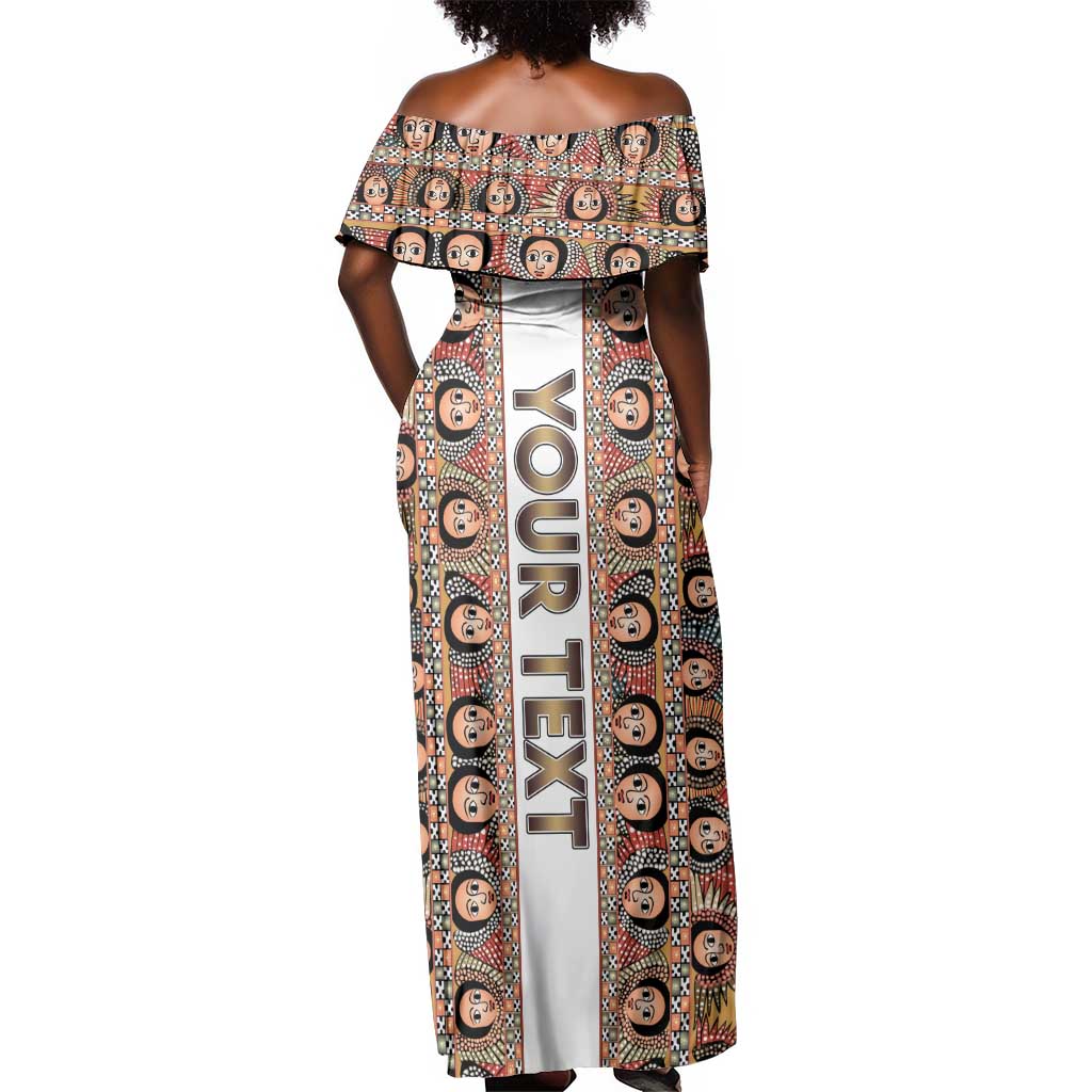 Personalized Ethiopia Off Shoulder Maxi Dress Ethiopian Tewahedo Angel Orthodox