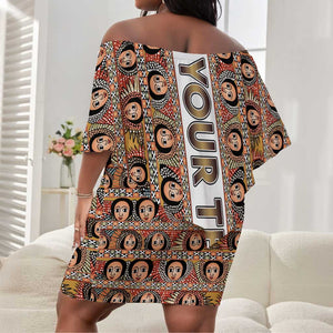 Personalized Ethiopia Off Shoulder Short Dress Ethiopian Tewahedo Angel Orthodox