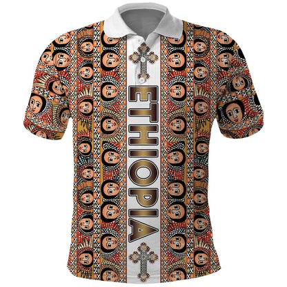 Personalized Ethiopia Polo Shirt Ethiopian Tewahedo Angel Orthodox