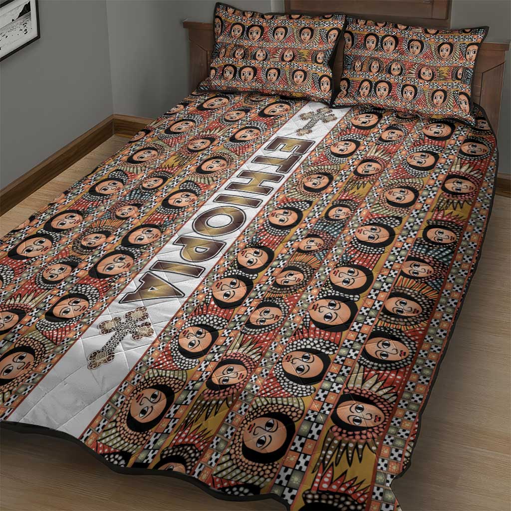 Personalized Ethiopia Quilt Bed Set Ethiopian Tewahedo Angel Orthodox