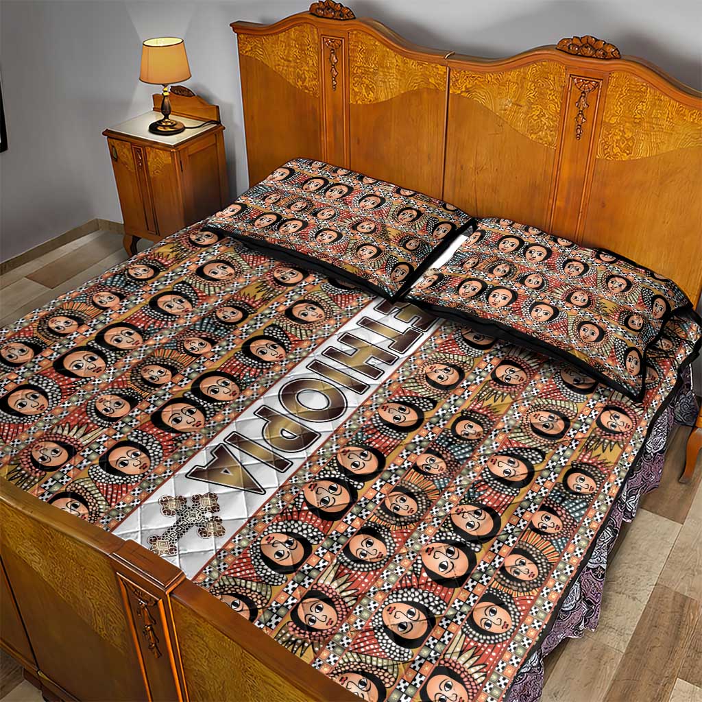 Personalized Ethiopia Quilt Bed Set Ethiopian Tewahedo Angel Orthodox