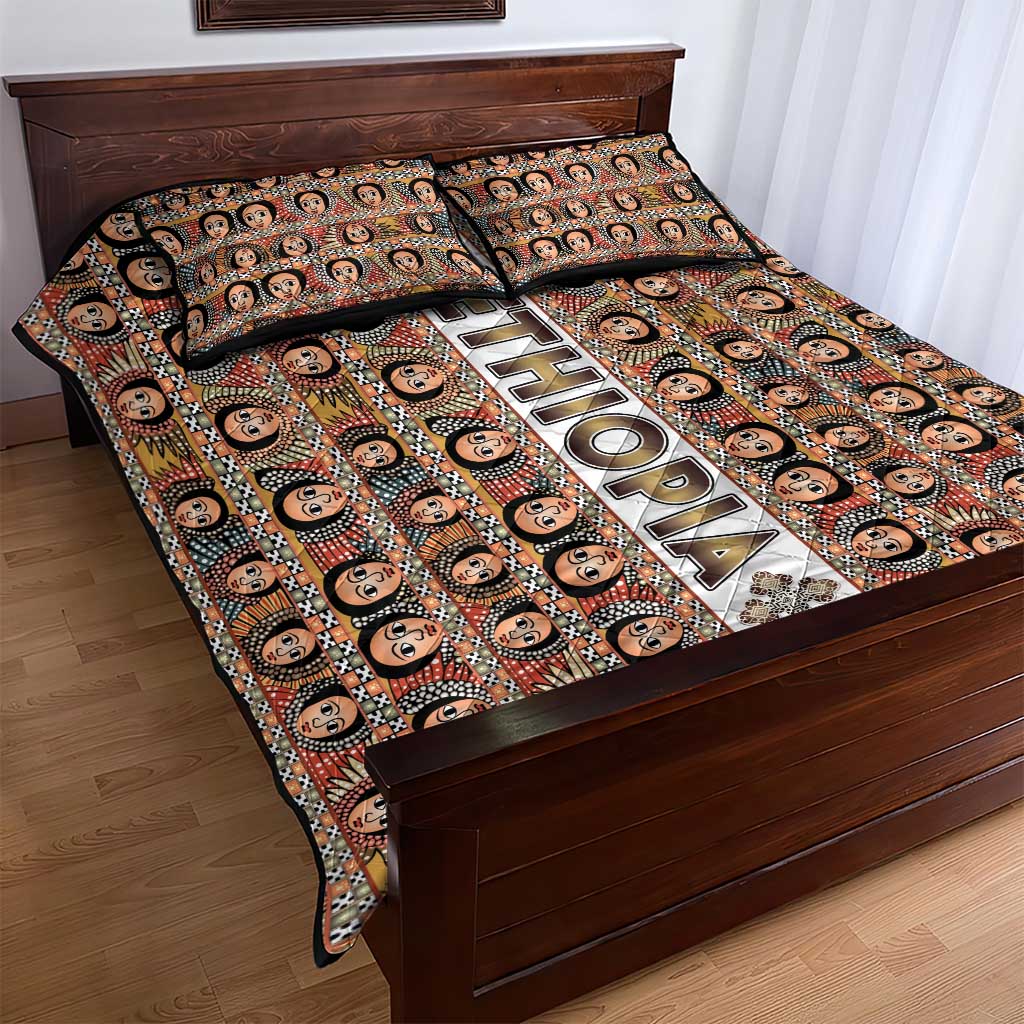 Personalized Ethiopia Quilt Bed Set Ethiopian Tewahedo Angel Orthodox