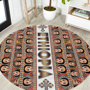Personalized Ethiopia Round Carpet Ethiopian Tewahedo Angel Orthodox