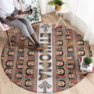 Personalized Ethiopia Round Carpet Ethiopian Tewahedo Angel Orthodox
