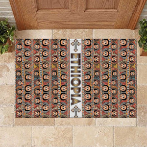 Personalized Ethiopia Rubber Doormat Ethiopian Tewahedo Angel Orthodox
