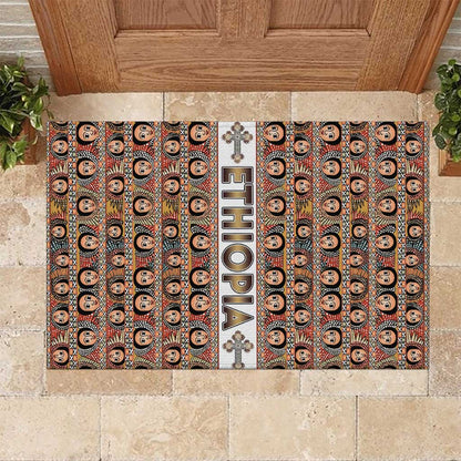 Personalized Ethiopia Rubber Doormat Ethiopian Tewahedo Angel Orthodox
