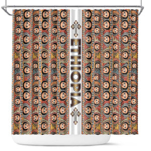 Personalized Ethiopia Shower Curtain Ethiopian Tewahedo Angel Orthodox