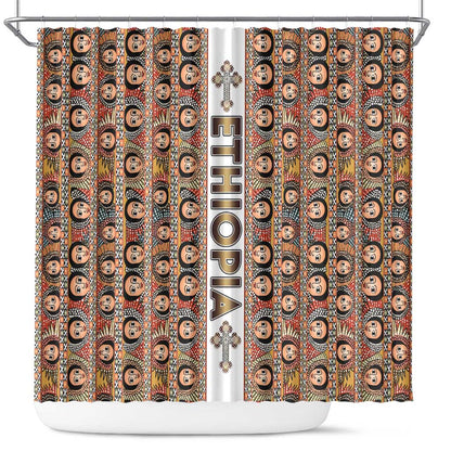 Personalized Ethiopia Shower Curtain Ethiopian Tewahedo Angel Orthodox